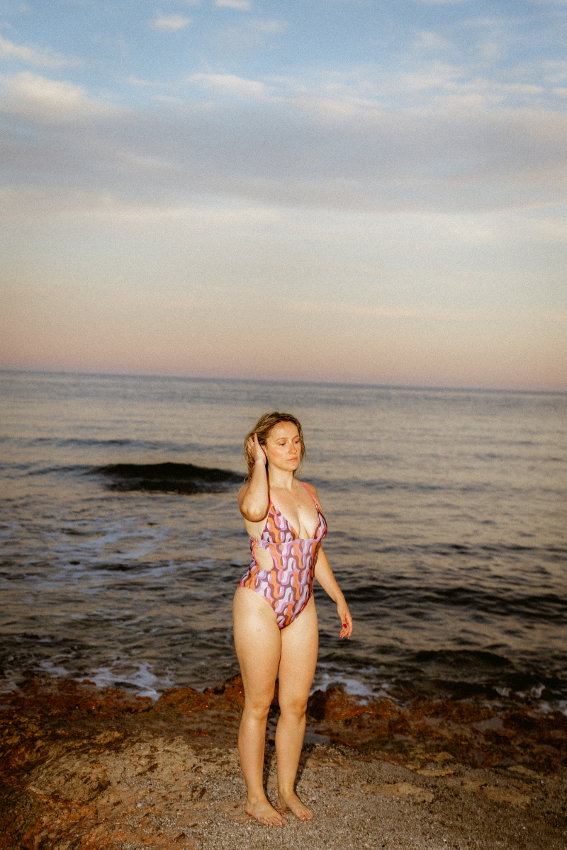 Traje de Baño Geométrico Rosa y Naranja SALINAS | Mujer