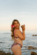 Braga Brasileña Reversible Geométrica Rosa y Naranja SALINAS | Mujer
