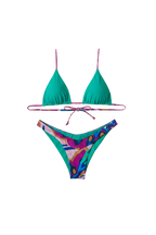 Bikini Reversible Geométrico Multicolor y Esmeralda WALDORF | Mujer